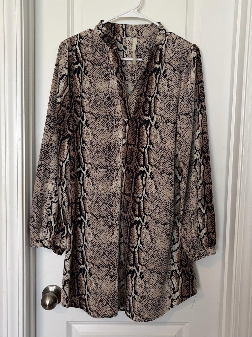 Auditions- Women’s Snake Print Tunic dress  - Beige Brown
Size L